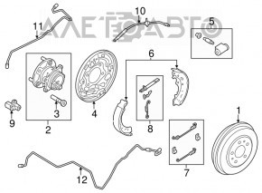 Tambur frână spate stânga Ford Focus mk3 11-18