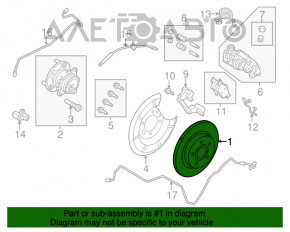 Placă de frână spate dreapta Ford Focus mk3 11-18 270/11mm ruginită.