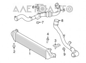 Патрубок правый Ford Escape mk3 13-16 1.6T пластик