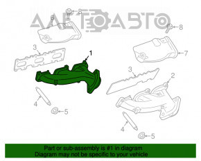 Коллектор выпускной правый Ford Mustang mk6 15- 3.7