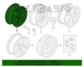 Roată de 19 inch pentru Ford Escape MK3 13-19, cu jantă