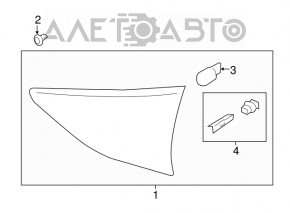 Lampa interioară pentru capacul portbagajului dreapta Ford Escape MK3 13-16 pre-restilizare, pentru polizare.