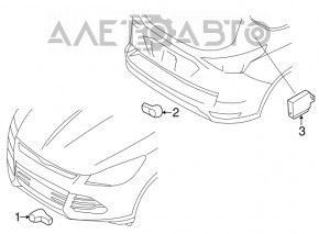 Rear parking aid module Ford C-max MK2 13-18