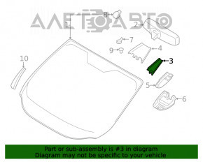 Capac oglindă interioară pentru Ford C-max MK2 13-18 cu senzor de ploaie, neagră