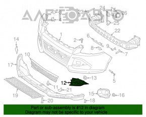 Grila bara fata stanga Ford Escape MK3 13-16 pre-restilizare lucioasa crom nou neoriginal.