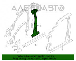 Suport caroserie central stânga Ford Escape MK3 13- tăiat.