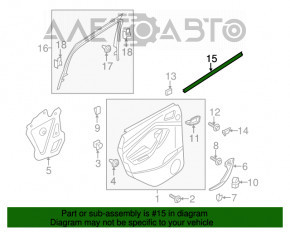 Garnitura de etanșare a geamului ușii interioare din spate dreapta pentru Ford Escape MK3 13-