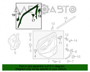 Cadru ușă spate dreapta interioară Ford Escape MK3 13-19 negru