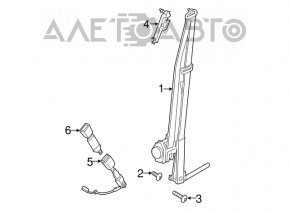 Centura de siguranță pentru șofer Ford Escape MK3 13-19, neagră.