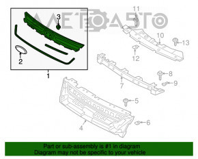 Решетка радиатора grill Ford Escape MK3 13-16 дорест без эмблемы мат, надлом креплений