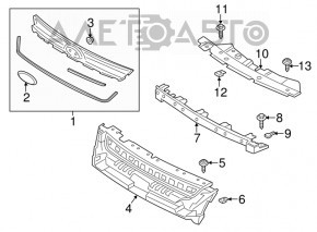 Grila radiatorului Ford Escape MK3 13-16 fara emblema Titanium noua, neoriginala