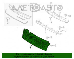 Опора решетки радиатора Ford Escape MK3 13-16 дорест оторвана направляющая