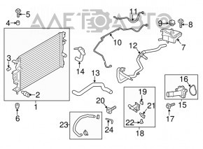 Flanșa sistemului de răcire Lincoln MKZ 13-16 2.0T nou OEM original