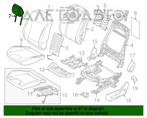 Подголовник передний левый Ford Focus mk3 11-18 тип 1, тряпка черн