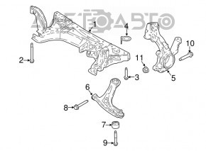 Цапфа со ступицей передняя правая Ford Ecosport 18-22 FWD