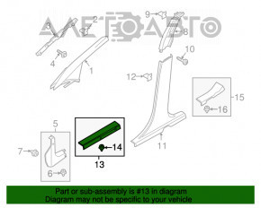 Capac prag frontal stânga Ford Ecosport 18-22 negru