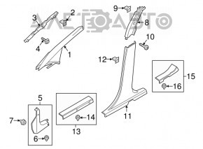 Capac prag frontal stânga Ford Ecosport 18-22 negru