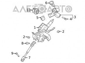 Рулевая колонка с ЭУР Ford Ecosport 18-22 с карданчиком, ржавый