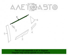 Moldură ușă-sticlă spate centrală dreapta Ford Ecosport 18-22