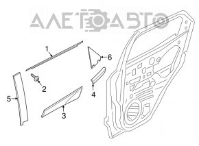 Moldură ușă-sticlă spate centrală dreapta Ford Ecosport 18-22