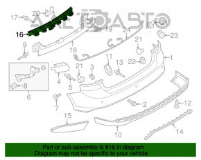 Absorbantul de bara spate pentru Ford Focus mk3 11-18 4d este rupt.