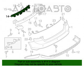 Absorbantul de impact al barei spate pentru Ford Focus mk3 11-18 5d a fost perforat