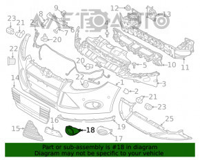 Обрамление птф правое Ford Focus mk3 11-14 дорест хром, замята