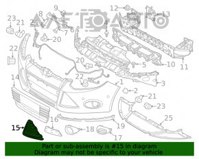 Grila bara fata stanga Ford Focus mk3 11-14 pre-restilizare, presata