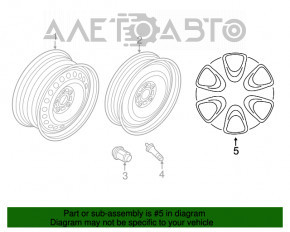 Capac roată R15 Ford Focus mk3 11-18 tip 2, zgârieturi