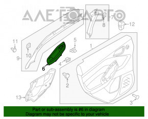 Controlul geamului electric din spatele stânga Ford Focus mk3 11-18 negru, manual, cu capac negru.