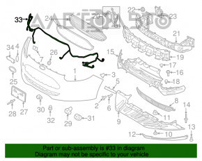 Montajul bumperului frontal Ford Focus mk3 11-14 pre-restilizare, cu senzori de parcare și faruri de ceață.