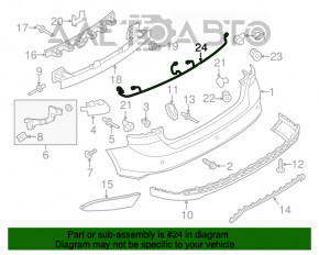 Montarea bumperului spate pentru Ford Focus mk3 11-14 pre-restilizare, 4 uși, cu senzori de parcare, cu sistem keyless