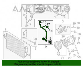 Tubul de aer condiționat al compresorului de încălzire pentru Ford Escape MK3 13-19 2.0T tip 1