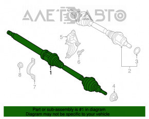 Ax cu roți din față dreapta Ford Escape MK3 13-19 2.0T FWD