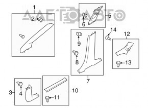 Capacul amortizorului din față dreapta jos Ford Focus mk3 11-18 gri, suport rupt