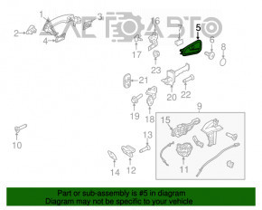 Manerul ușii din față dreapta pentru Ford Focus mk3 11-14, versiunea pre-restilizare, cu iluminare sub el