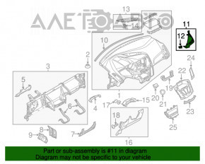 Capacul torpedoului lateral dreapta Ford Focus mk3 15-18 gri