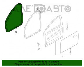 Уплотнитель дверного проема передний правый Ford Focus mk3 11-18