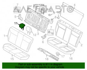 Подголовник задний центр Ford Focus mk3 11-18 тип 1, тряпка сер