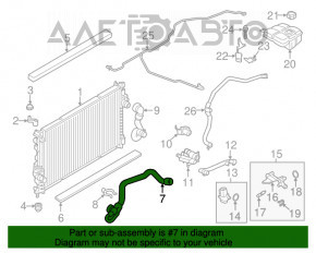 Furtunul de răcire inferior Ford Escape MK3 13-19 1.6T cu sistem de deconectare rapidă