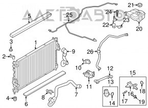 Furtunul de răcire inferior Ford Escape MK3 13-19 1.6T cu sistem de deconectare rapidă