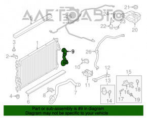 Furtunul de răcire superior Ford Escape MK3 13-19 1.6T cu demontare rapidă