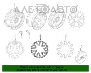 Capac roată R16 Ford Focus mk3 11-18 pentru vopsire