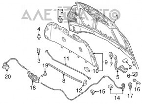 Кронштейн защелка палки опоры капота Ford Focus mk3 11-18