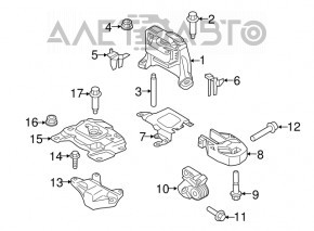 Подушка двигателя центральная Ford Transit Connect MK2 13- 2.5