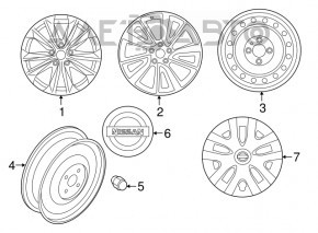 Roată de 17 inch, 5x114.3 Nissan Rogue Sport 17-19 cu jantă.