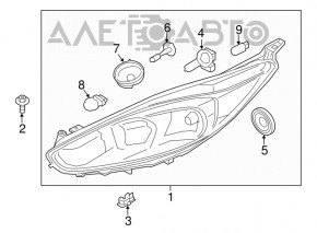 Far dreapta față Ford Fiesta 14-19 restilizată întunecată Taiwan