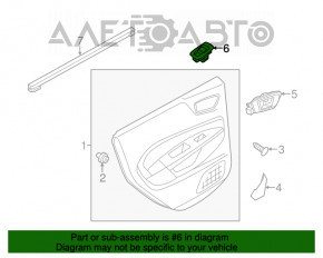 Controlul geamului electric din față dreapta pentru Ford Fiesta 11-19, negru cu capac