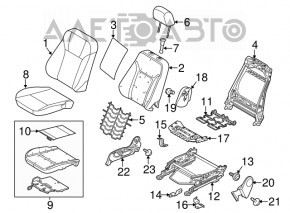 Подголовник пассажирское сидение Ford Fiesta 11-19 тряпка,беж