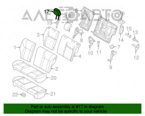 Suportul pentru cap spate dreapta pentru Ford Fiesta 11-19, material textil